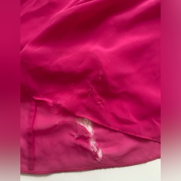 David’s Bridal Bridesmaid Chiffon Dress Size 6 Begonia Color Tie Back Satin Bow - Picture 12 of 16